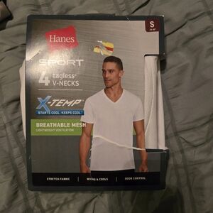 Hanes X-Temp Tagless V-Necks in White